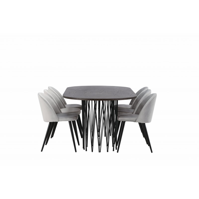 Sten Spisestuesæt - Grå og Mocca