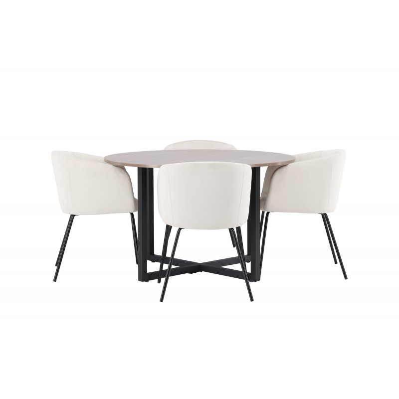 Rundt Spisebordssæt Durango med stole Berit