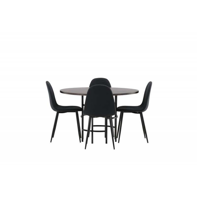 Hjallese Rundt Spisebordssæt - Sort og Mocca