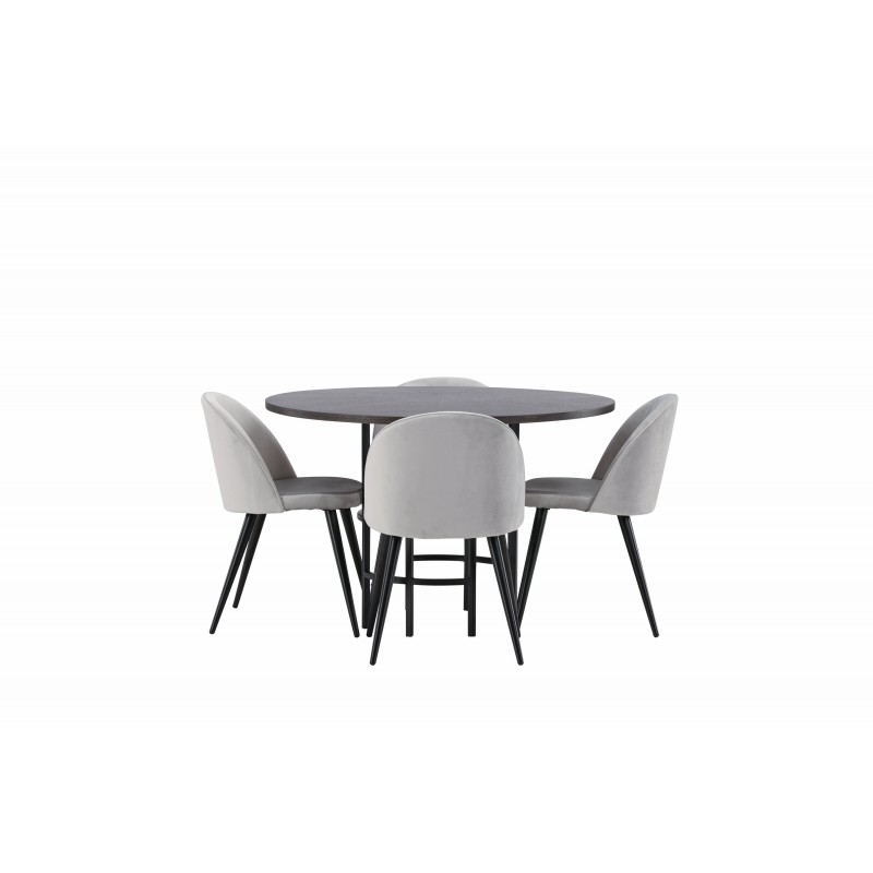 Hjallese Rundt Spisebordssæt  - Grå og Mocca