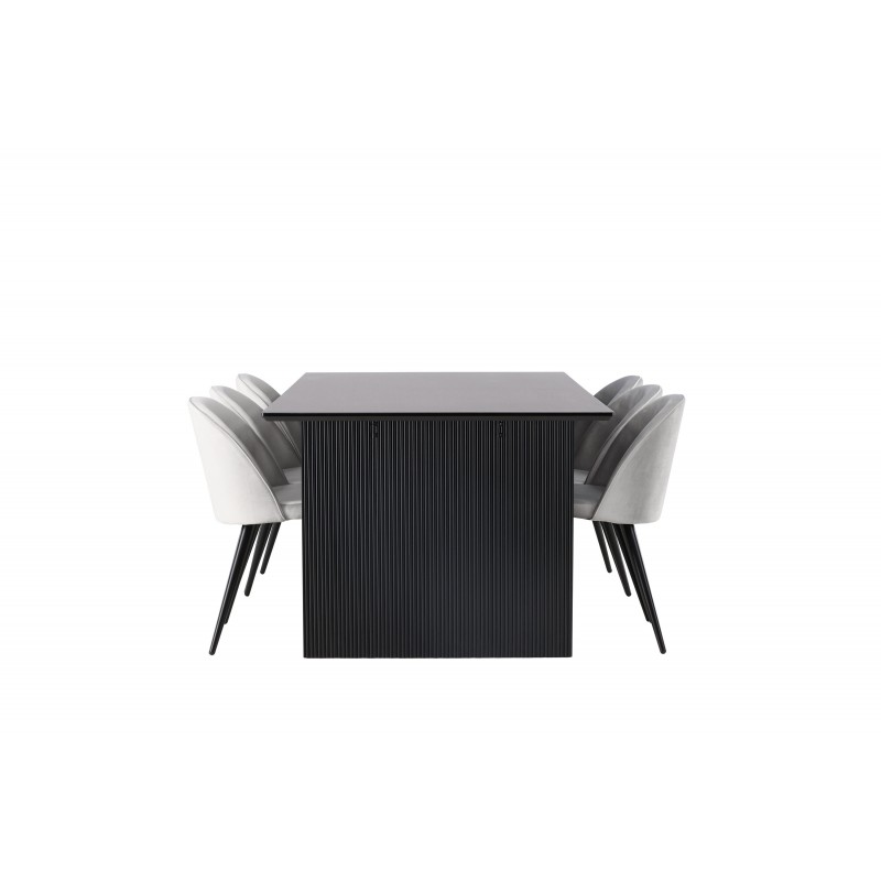 Spisebordssæt Vail med Spisebordsstole i fløjl