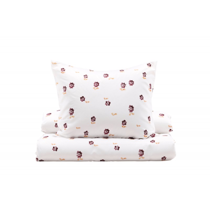 Oline Sengesæt  Lilla og - Hvid