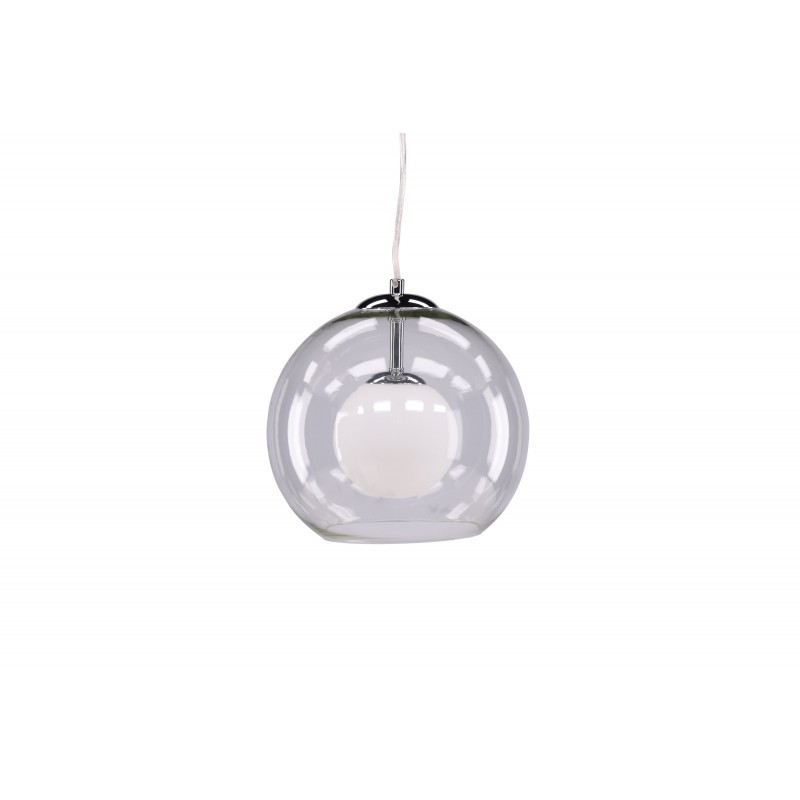 Roche Loftlampe  - Krom og Transparent og Hvid