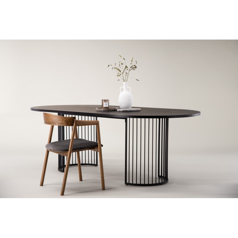 Hamneskar Ovalt spisebord 220 x 110 cm - Sort billede