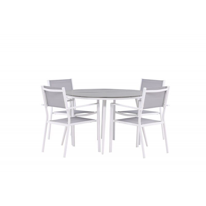 Break Rundt Spisebordssæt - Grå,Hvid