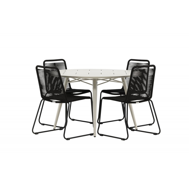 Lina Rund Loungesæt - Havemøbelsæt - Beige,Sort