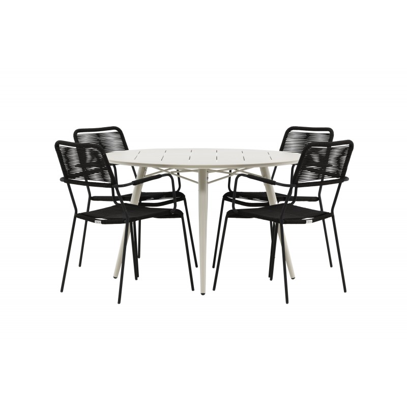 Lina Rund Loungesæt - Havemøbelsæt - Beige,Sort