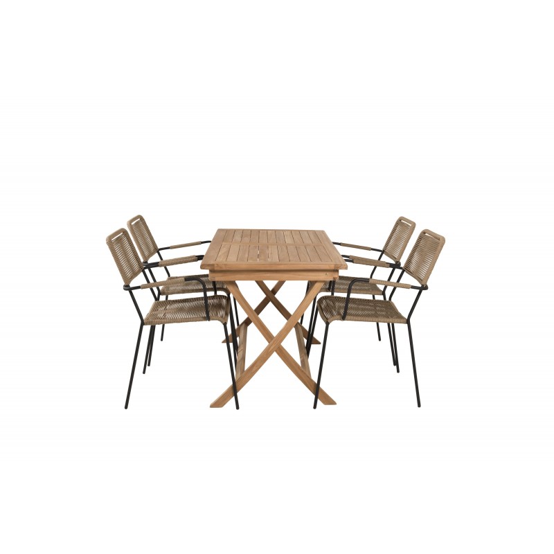 Kenya t Spisebordssæt - Beige,Sort,Natur