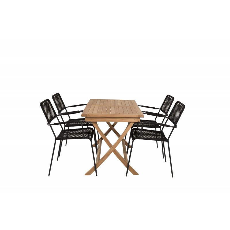 Kenya t Loungesæt - Havemøbelsæt - Sort,Natur