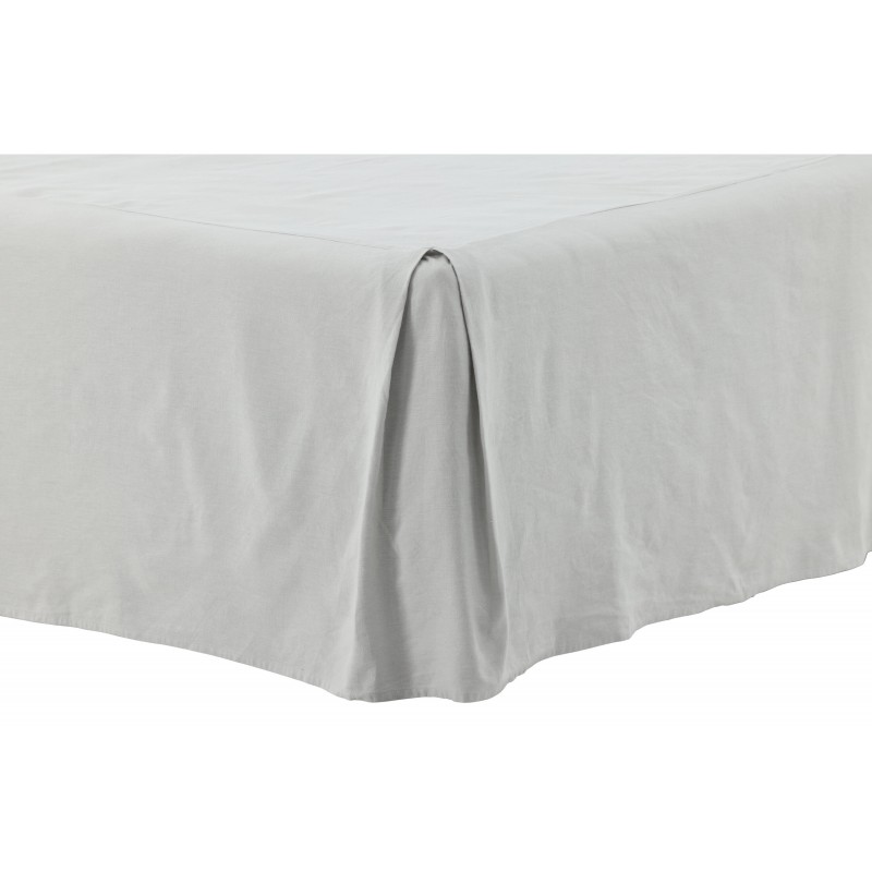 Kimmy Kappelagen 200x180cm Bomuld og Hør - Lysegrå