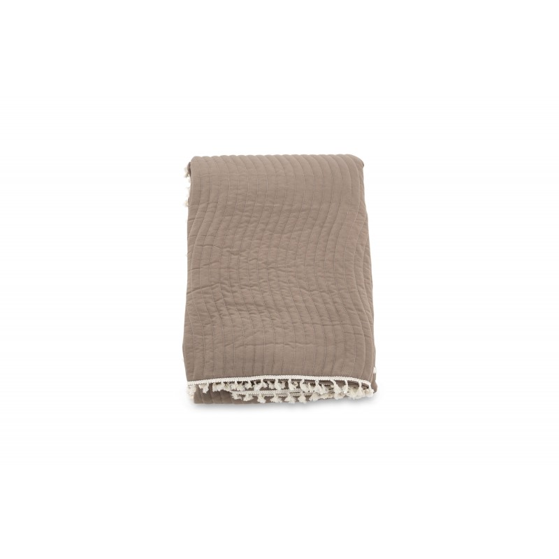 Lias Sengetæppe - Brun og - Off White billede