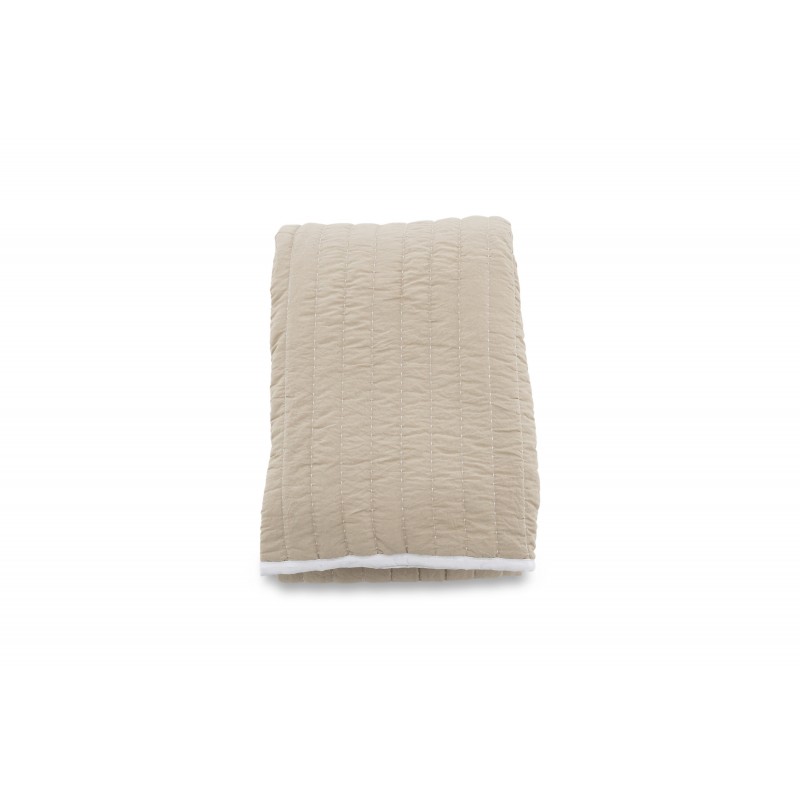 Juni Sengetæppe  - Beige og Hvid billede