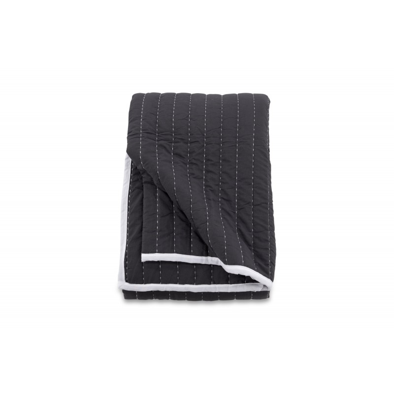 Juni Sengetæppe - Antracit og Hvid billede