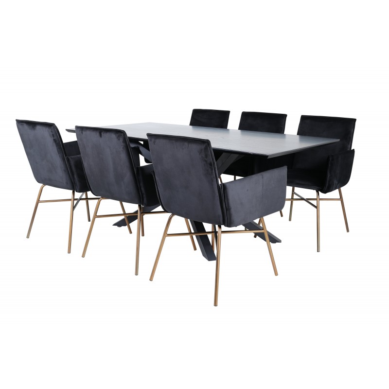 Piazza t Spisebordssæt  - Sort og Kobber