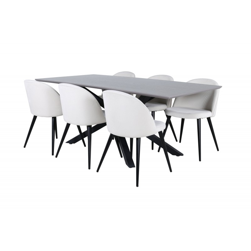 Piazza t Spisebordssæt - Beige og Sort og Grå billede