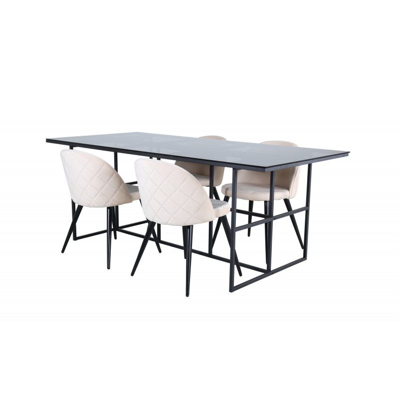 Leif t Spisebordssæt - Beige og Sort