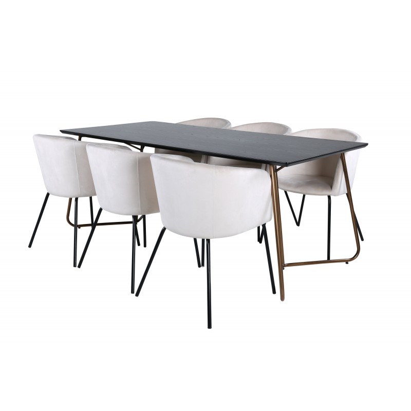 Petra t Spisebordssæt - Beige og Sort