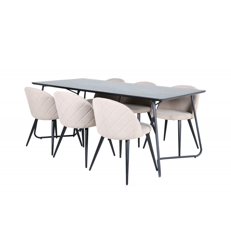 Petra Spisebordssæt - Beige og Sort