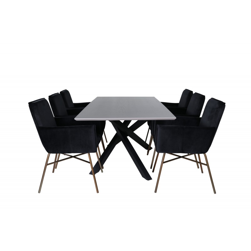 Piazza e Spisebordssæt - Sort og Kobber billede