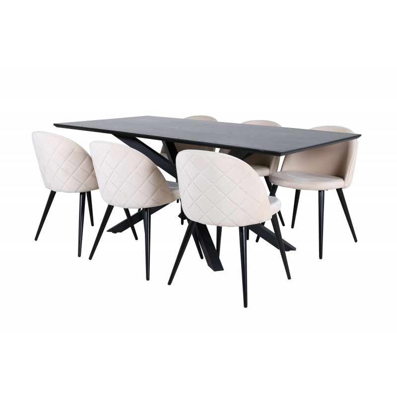 Piazza Spisebordssæt - Beige og Sort