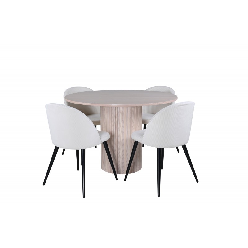 Bianca Rundt Spisebordssæt  - Beige og Sort billede