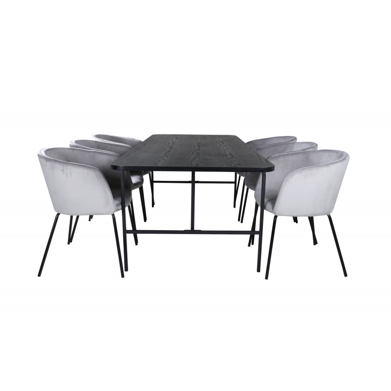 Uno t Spisebordssæt  - Sort og Grå