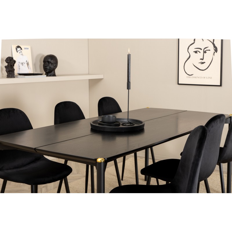 Pelle t Spisebordssæt  - Sort