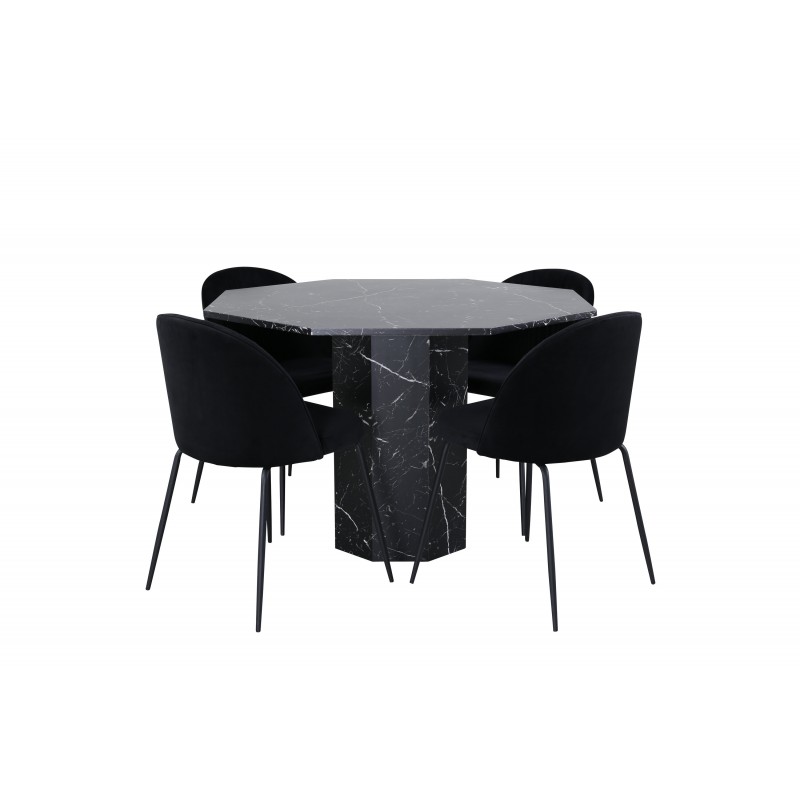 Marbs Rundt Spisebordssæt - Sort
