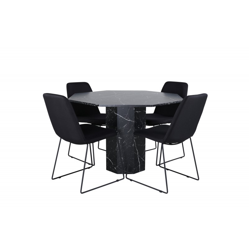 Marbs Rundt Spisebordssæt - Sort