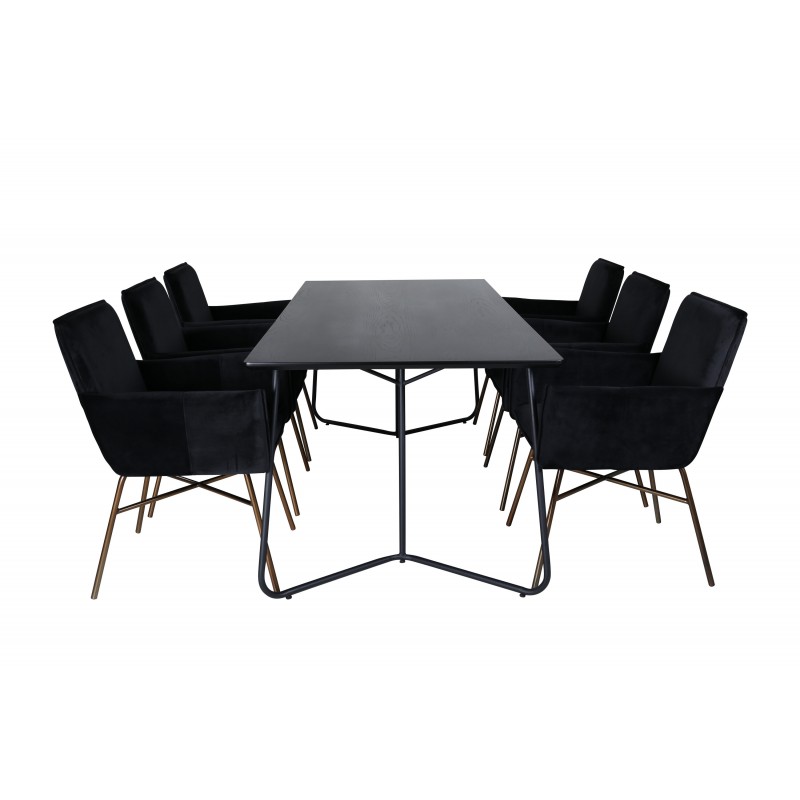 Petra t Spisebordssæt - Sort og Kobber billede