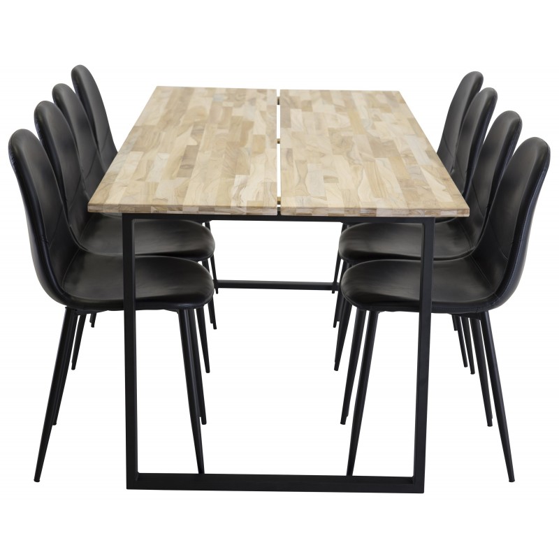 Cirebon  Spisebordssæt  - Sort og Natur