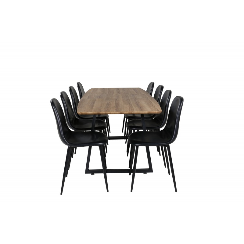 Inca Spisestuesæt - Sort og Natur billede