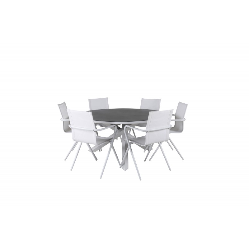 Copacabana Rundt Loungesæt - Havemøbelsæt - Grå,Hvid