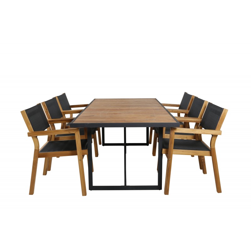 Khung t Loungesæt - Havemøbelsæt - Sort,Natur