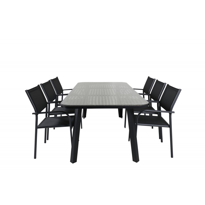 Paola t Spisebordssæt - Sort,Natur