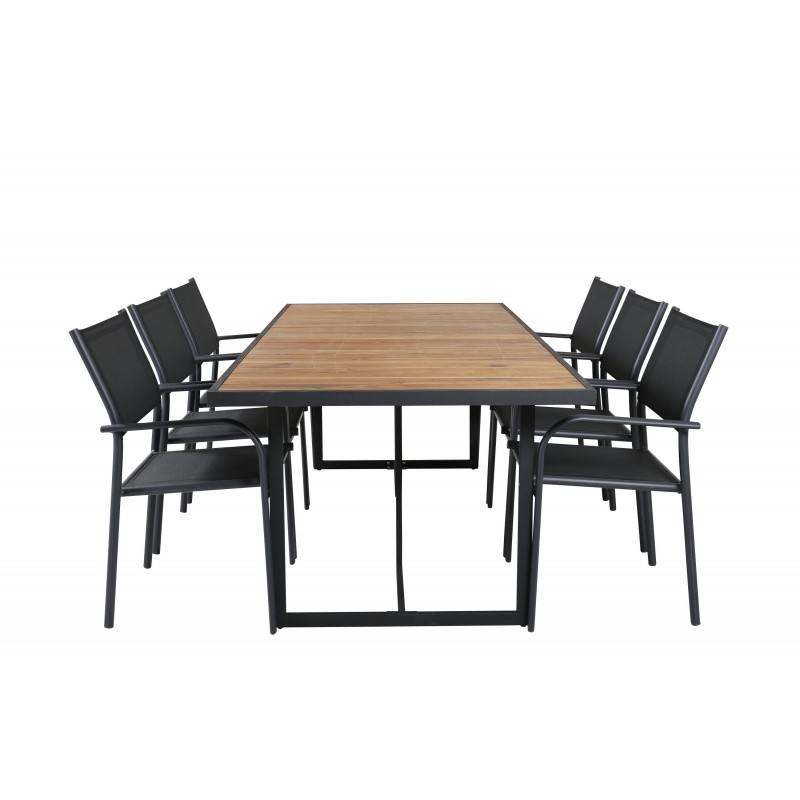 Khung t Loungesæt - Havemøbelsæt - Sort,Natur