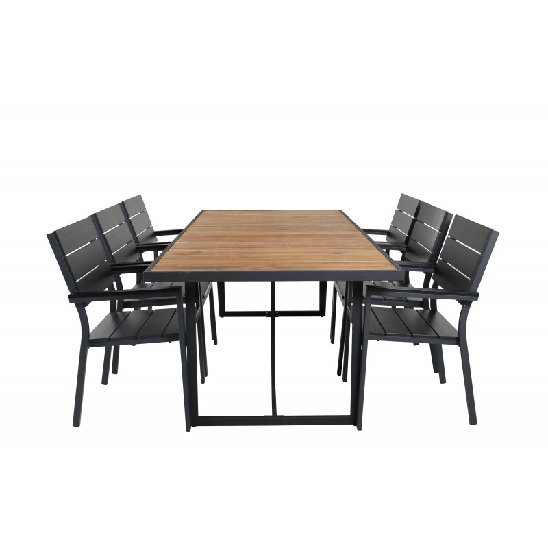 Khung t Loungesæt - Havemøbelsæt - Sort,Natur