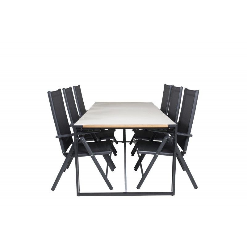 Texas t Spisebordssæt - Sort,Grå,Natur