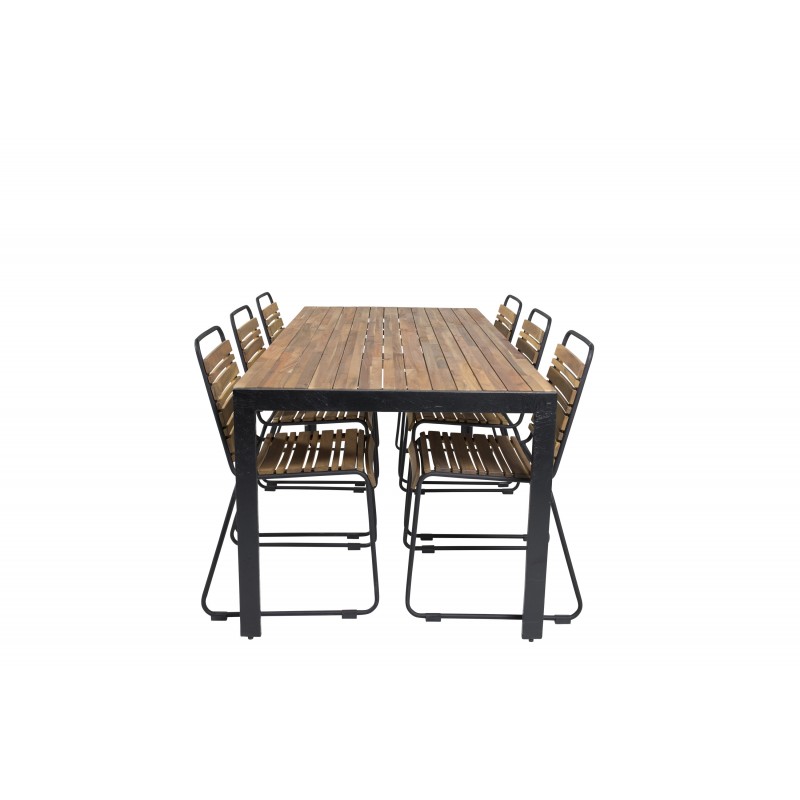 Bois t Spisestuesæt - Sort,Natur