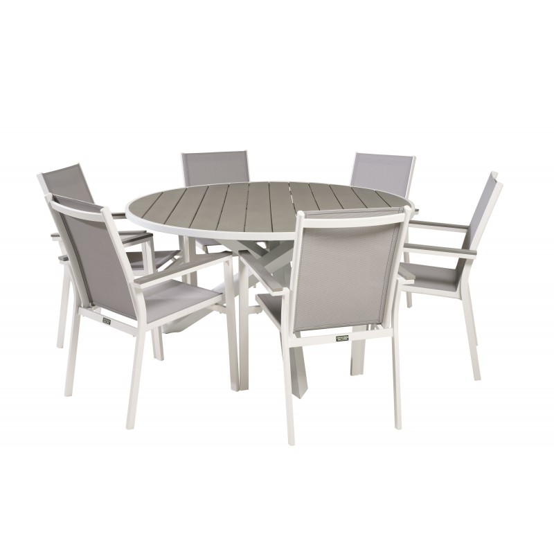 Parma Rundt Loungesæt - Havemøbelsæt - Grå,Hvid