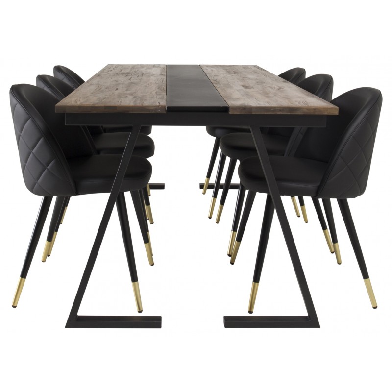 Jakarta t Spisebordssæt - Sort og Natur