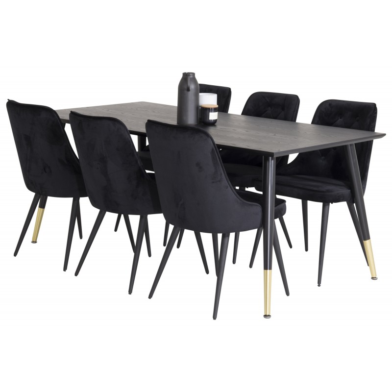 Dipp t Spisebordssæt - Sort og Messing billede