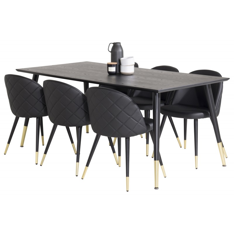 Dipp t Spisebordssæt - Sort og Messing billede