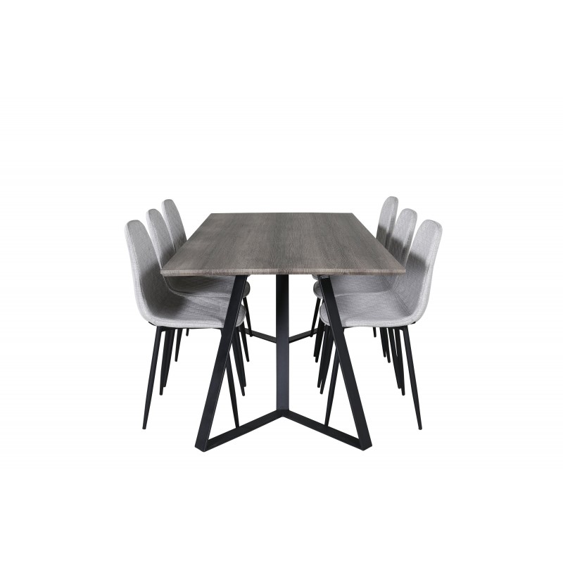 Marina Spisebordssæt - Sort og Grå