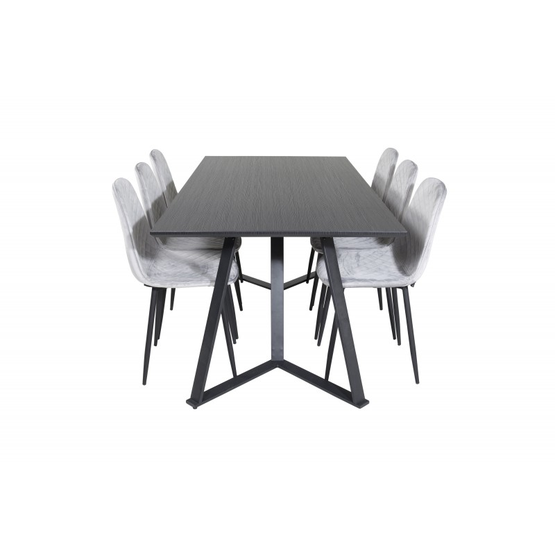Marina Spisebordssæt - Sort og Grå