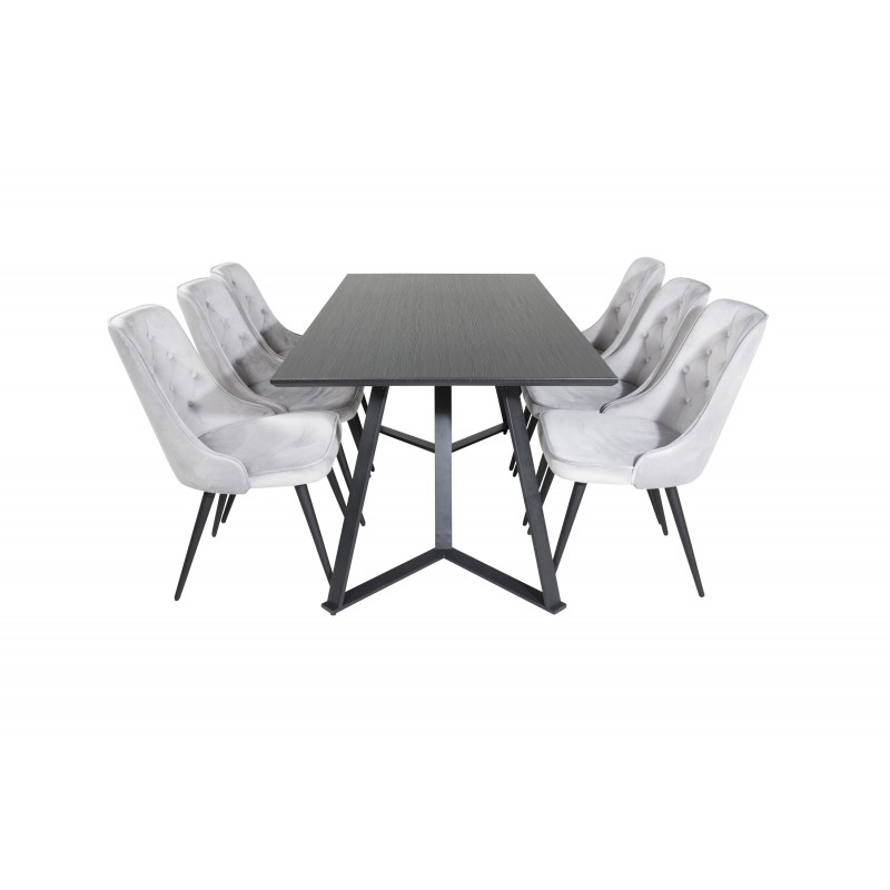 Marina  Spisebordssæt  - Sort og Lysegrå
