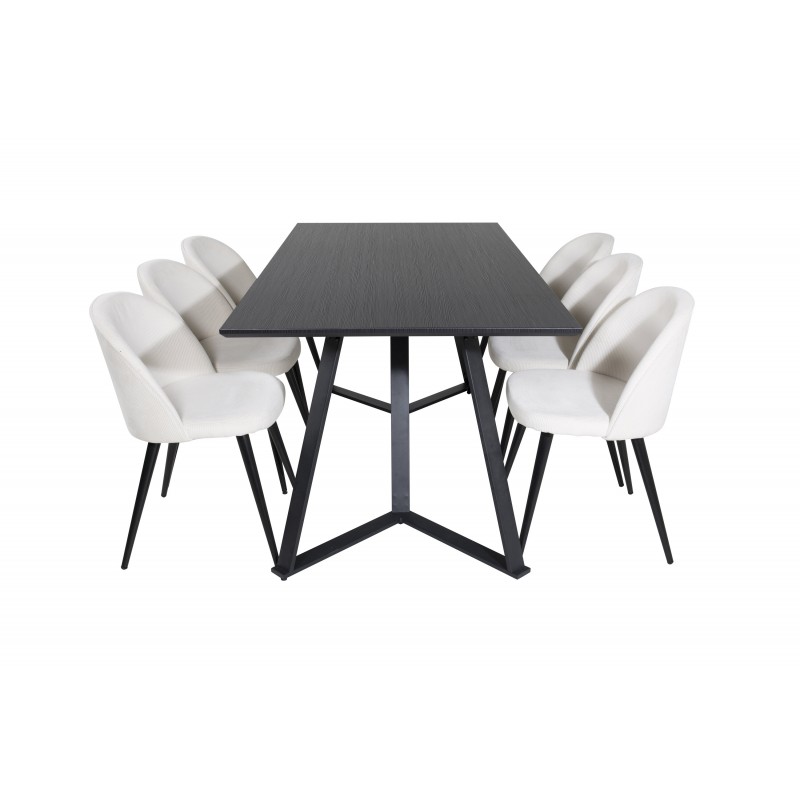 Marina Spisebordssæt - Beige og Sort