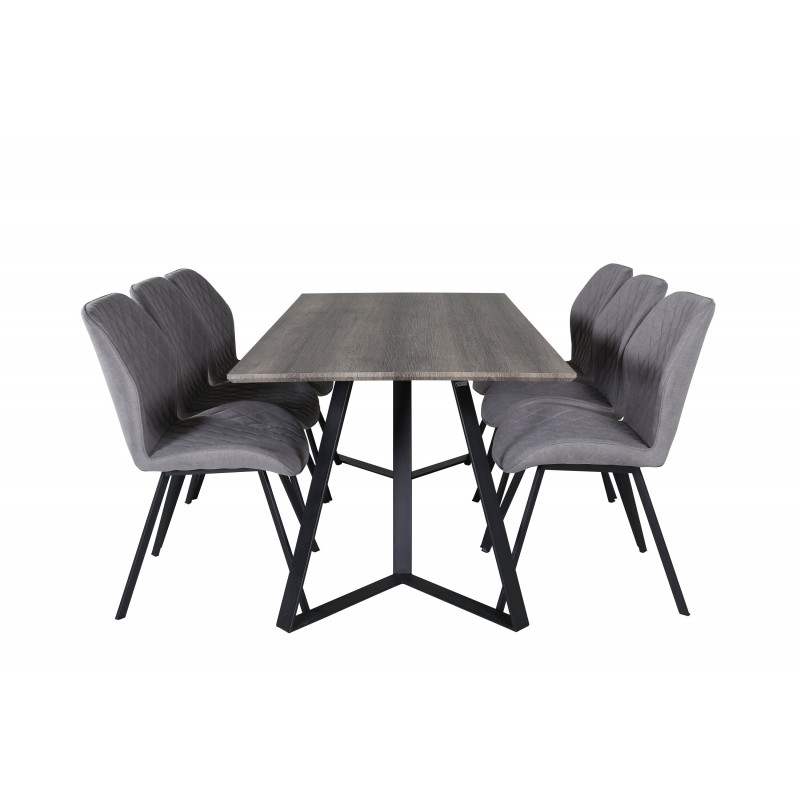 Marina t Spisebordssæt  - Sort og Grå billede