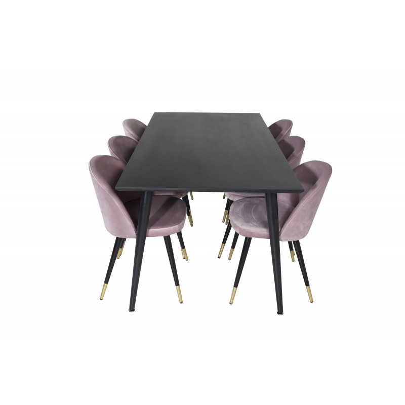 Dipp  Spisebordssæt  - Sort og Pink