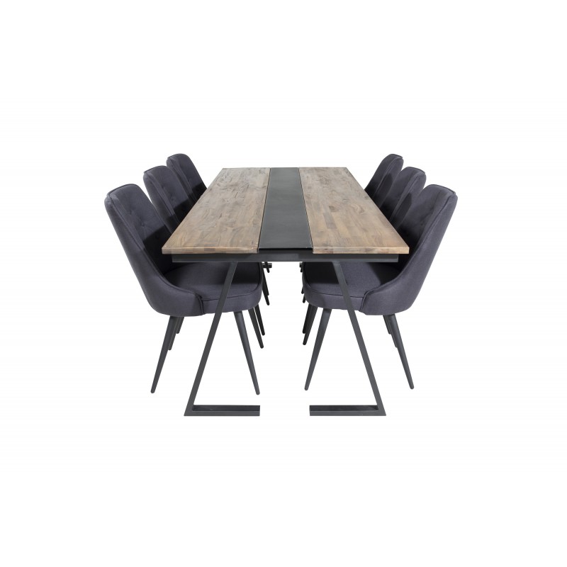 Jakarta t Spisestuesæt  - Sort og Natur